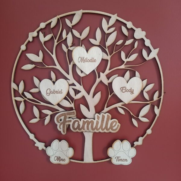 arbre de vie à vivre - Famille et cœurs