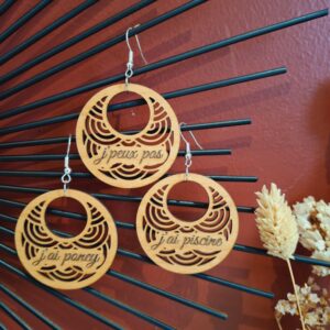 boucles d'oreilles personnalisées en bois - modèle RING