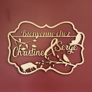 décoration murale en bois Bienvenue chez