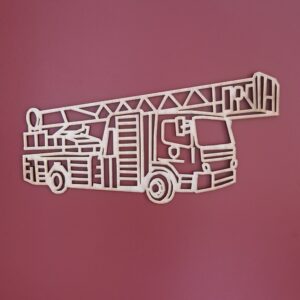 camion de pompier en bois façon origami