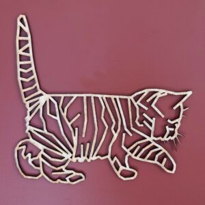 Chaton en bois façon origami