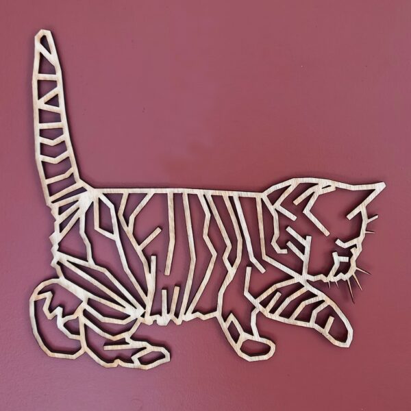 Chaton en bois façon origami