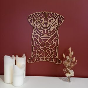 chien carlin en bois façon origami