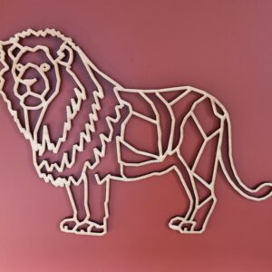 lion en bois façon origami