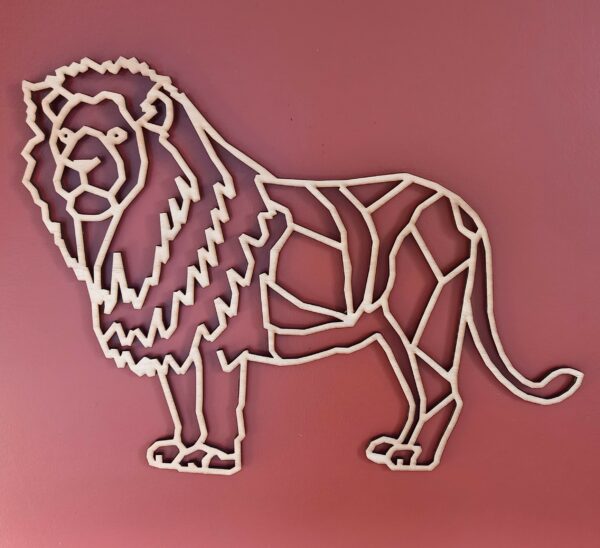 lion en bois façon origami