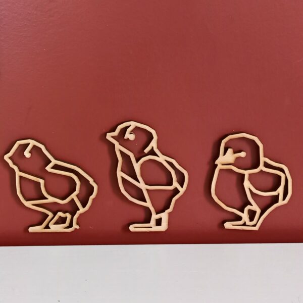 poussins en bois façon origami