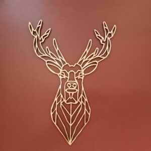 tête de cerf en bois façon origami