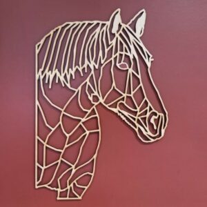 Tête de cheval Percheron en bois façon origami