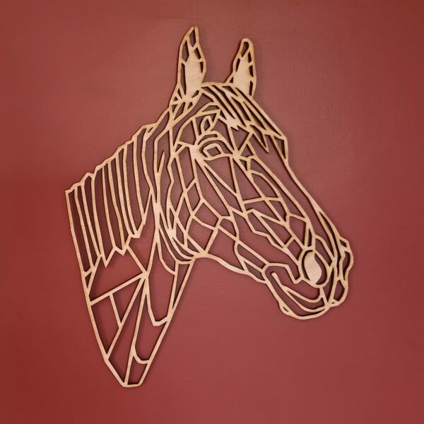 Tête de cheval selle français en bois façon origami