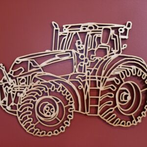 tracteur CASE IH en bois façon origami
