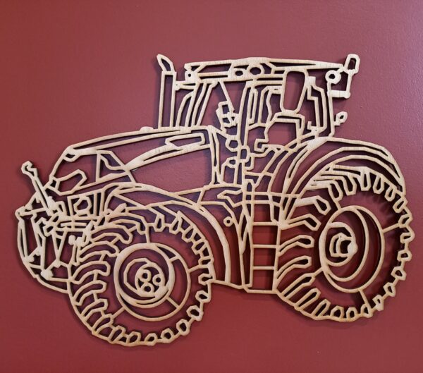 tracteur CASE IH en bois façon origami