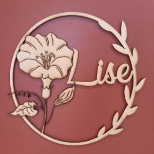 couronne prénom personnalisée en bois Fleur Alster