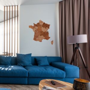 carte de France personnalisée en bois