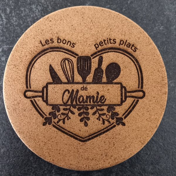dessous de plat en liège personnalisé - les bons petits plats de