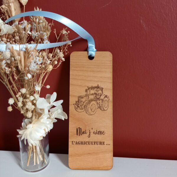 marque-page en bois personnalisé Moi j'aime l'agriculture