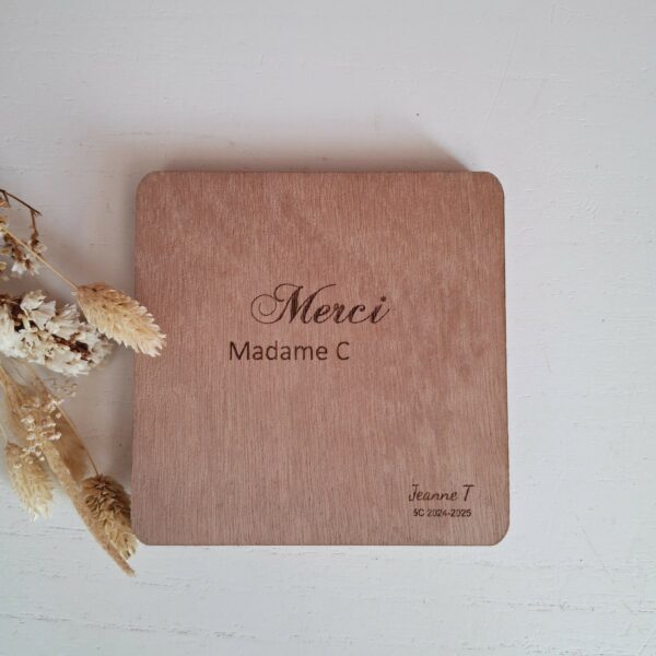 support de bloc notes en bois personnalisé verso