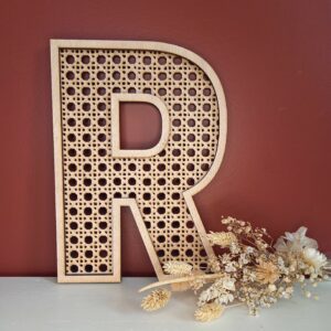 Lettre en bois imitation cannage R